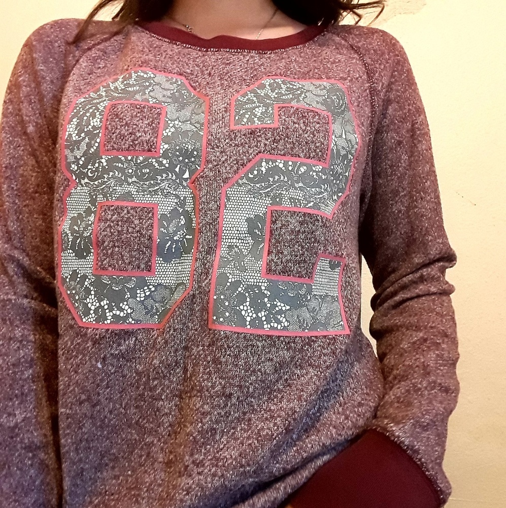 Maroon long sleeve crew
